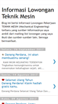 Mobile Screenshot of lowonganteknikmesin.blogspot.com
