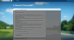 Desktop Screenshot of anaturalphilosopher.blogspot.com
