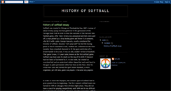 Desktop Screenshot of historyofsoftball.blogspot.com