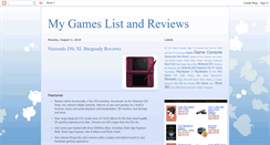 Desktop Screenshot of mygameslistandreviews.blogspot.com