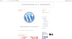 Desktop Screenshot of confessionsofahighbrow.blogspot.com