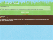 Tablet Screenshot of evaluatinginformation.blogspot.com