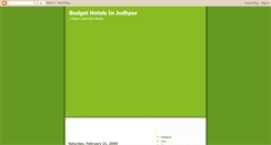 Desktop Screenshot of budgethotelsinjodhpur.blogspot.com