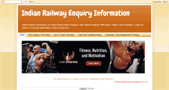 Desktop Screenshot of indianrailwayenquiry.blogspot.com