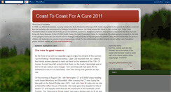 Desktop Screenshot of coasttocoastforacure2011.blogspot.com