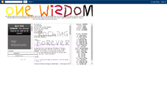 Desktop Screenshot of onewisdom.blogspot.com