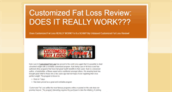 Desktop Screenshot of customized-fat-loss--review.blogspot.com