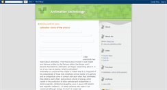 Desktop Screenshot of antimattertechnology.blogspot.com