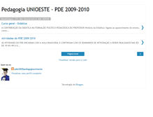 Tablet Screenshot of pde2009pedagogiaunioeste.blogspot.com