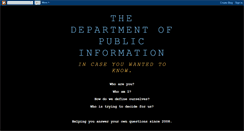 Desktop Screenshot of departmentofpublicinformation.blogspot.com