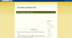 Desktop Screenshot of karaokemachineinfo.blogspot.com