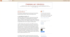 Desktop Screenshot of findingmyvoices.blogspot.com