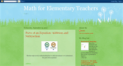 Desktop Screenshot of mathforelementaryteachers.blogspot.com