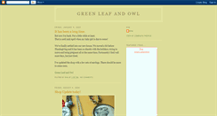 Desktop Screenshot of greenleafandowl.blogspot.com