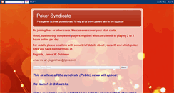 Desktop Screenshot of pokersyndicate.blogspot.com