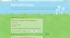 Desktop Screenshot of behealthytoday.blogspot.com