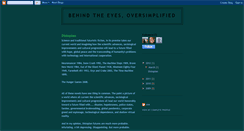 Desktop Screenshot of behind-the-eyes-oversimplified.blogspot.com
