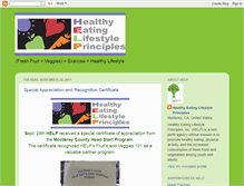 Tablet Screenshot of healthyeatinglifestyleprinciples.blogspot.com