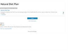 Tablet Screenshot of natural-nutrition-diet-plan.blogspot.com