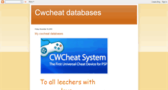 Desktop Screenshot of cwcheatdatabases.blogspot.com