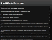 Tablet Screenshot of kronikimiastakrasnystaw.blogspot.com