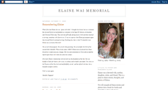 Desktop Screenshot of elainewaimemorial.blogspot.com