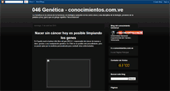 Desktop Screenshot of conocimientos-genetica.blogspot.com