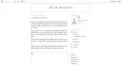 Desktop Screenshot of mydearfrances.blogspot.com