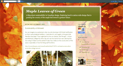 Desktop Screenshot of mapleleavesofgreen.blogspot.com