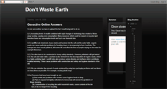 Desktop Screenshot of dontwasteearth.blogspot.com