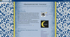 Desktop Screenshot of praiseworthythings.blogspot.com