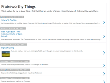 Tablet Screenshot of praiseworthythings.blogspot.com
