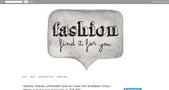 Desktop Screenshot of fashionfinditforyou.blogspot.com