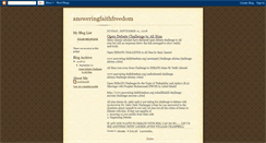 Desktop Screenshot of answeringfaithfreedom.blogspot.com
