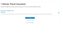 Tablet Screenshot of 1minutetravelinsurance.blogspot.com