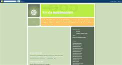 Desktop Screenshot of keralamatrimonials.blogspot.com