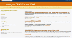 Desktop Screenshot of lowongancpns2009.blogspot.com