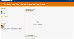 Desktop Screenshot of motiontosetasideforeclosuresale.blogspot.com