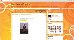 Desktop Screenshot of letslearnphysics.blogspot.com