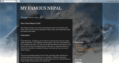 Desktop Screenshot of myfamousnepal.blogspot.com