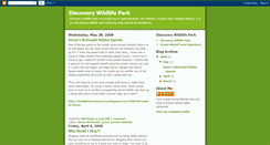 Desktop Screenshot of discoverywildlifepark.blogspot.com