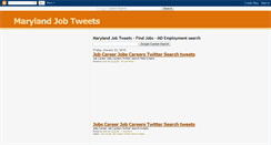 Desktop Screenshot of marylandjobtweets.blogspot.com