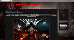 Desktop Screenshot of diablo3betacodegiveaway.blogspot.com