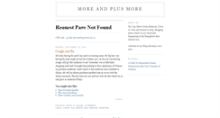Desktop Screenshot of moreandplusmore.blogspot.com