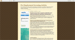 Desktop Screenshot of preemploymentscreeningarticles.blogspot.com