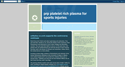 Desktop Screenshot of plateletrichplasmaforinjuries.blogspot.com