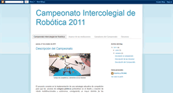 Desktop Screenshot of campeonatointercolegialderobtica2011.blogspot.com