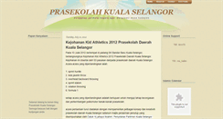 Desktop Screenshot of prasekolahkualaselangor.blogspot.com