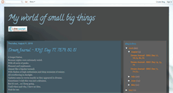 Desktop Screenshot of myworldofsmallbigthings.blogspot.com