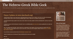 Desktop Screenshot of hebrewgreekbiblegeek.blogspot.com